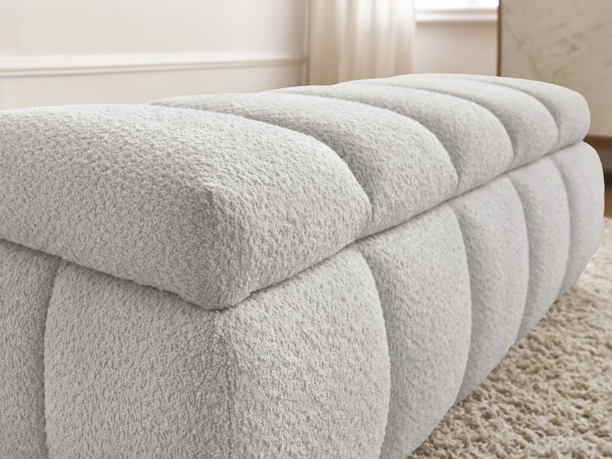 Canapé d'angle fixe EVEREST tissu chiné - Orange - Angle droit - 10 coussins