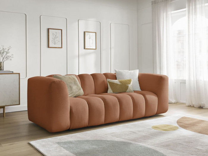 Canapé droit fixe 3 places TALIA tissu chiné