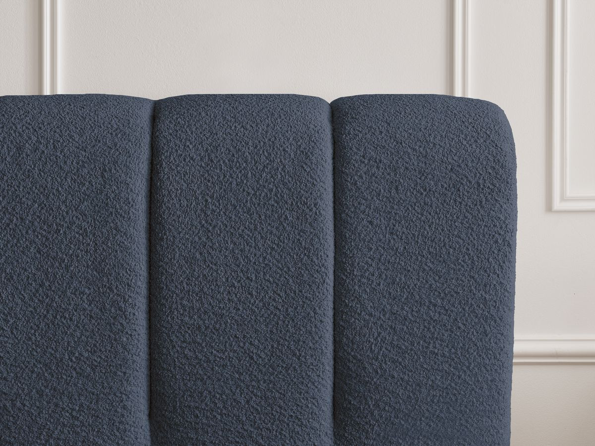 Lit coffre DENALI bouclette + Bout de lit DENALI bleu foncé 140x190 + bout de lit — vue 5