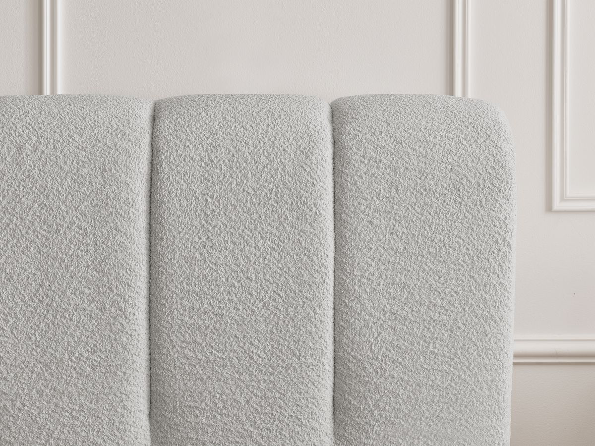 Lit coffre DENALI bouclette + Bout de lit DENALI gris clair 140x190 + bout de lit — vue 5