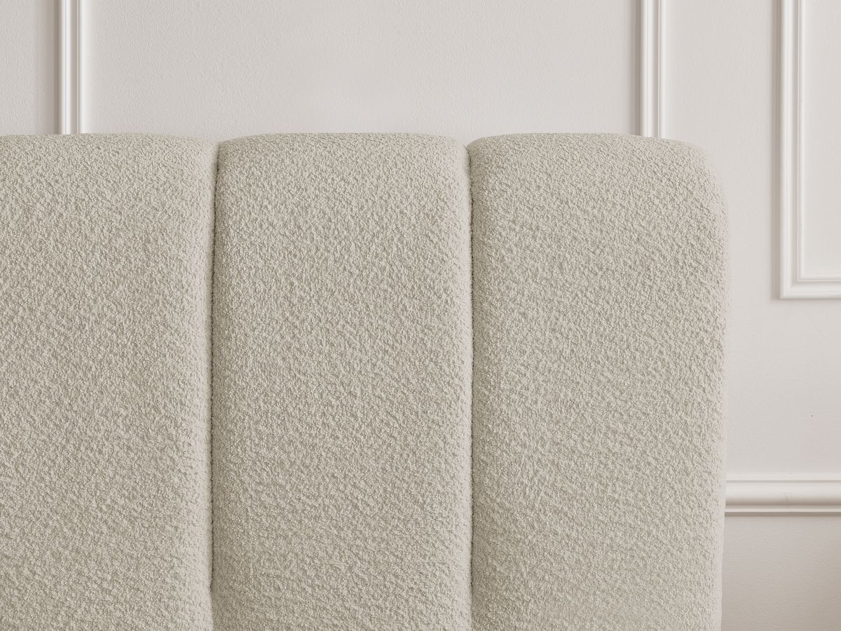 Lit coffre DENALI bouclette + Bout de lit DENALI beige 140x190 + bout de lit — vue 5