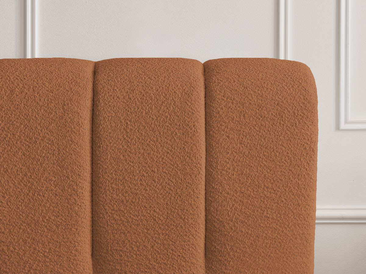 Lit coffre DENALI bouclette + Bout de lit DENALI orange 140x190 + bout de lit — vue 5