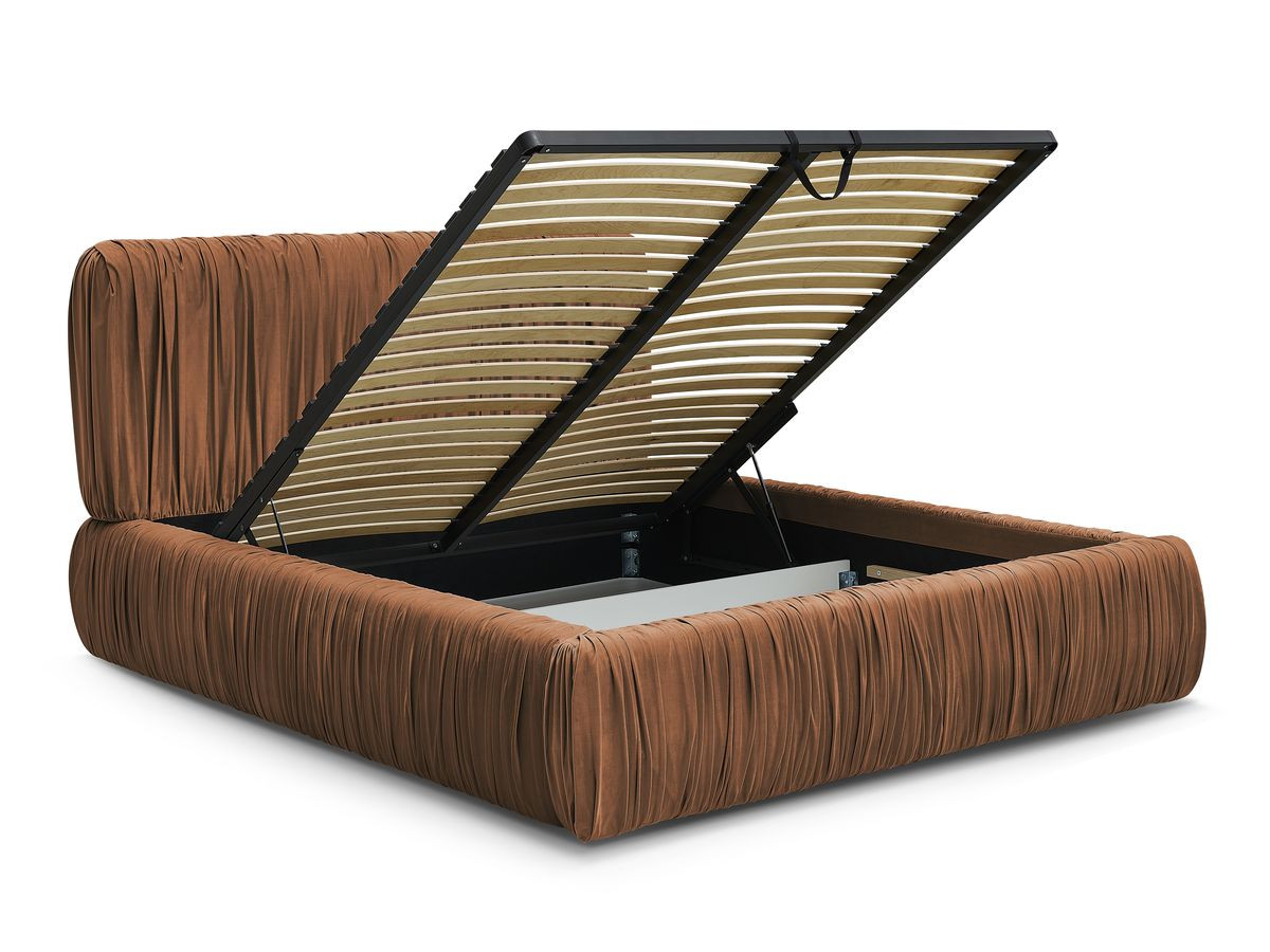 Canapé d'angle fixe EVEREST tissu chiné - Orange - Angle droit - 10 coussins