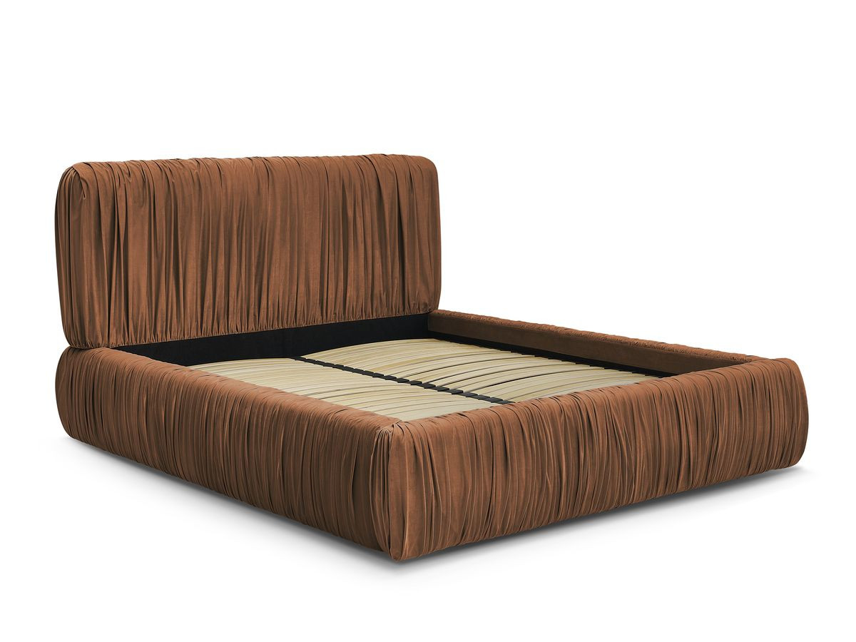 Canapé d'angle fixe EVEREST tissu chiné - Orange - Angle droit - 10 coussins