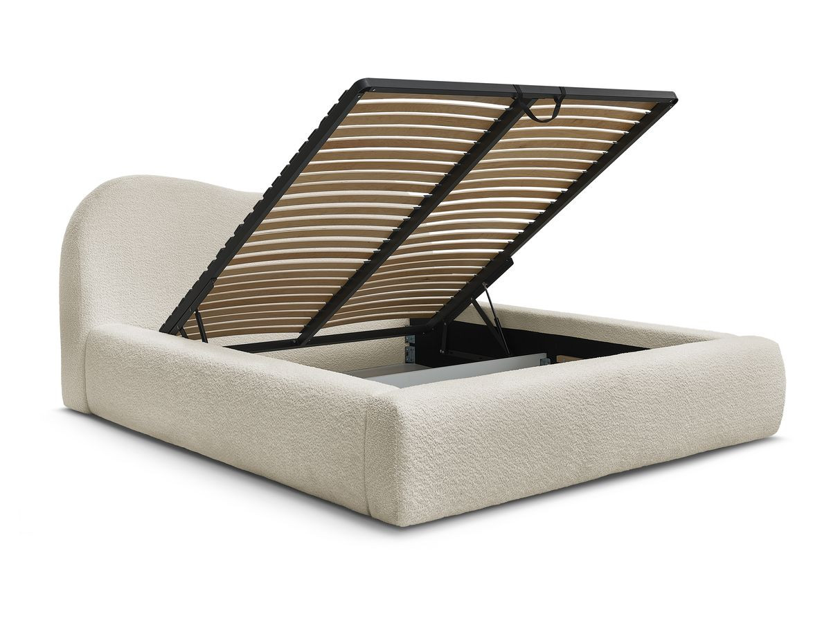 Lit coffre ORLANE tissu bouclette