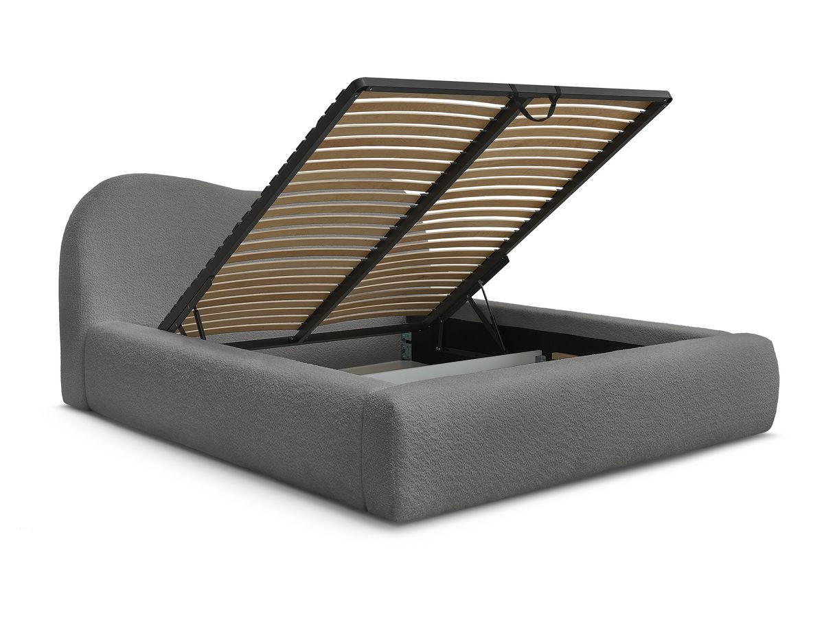 Lit coffre ORLANE tissu bouclette