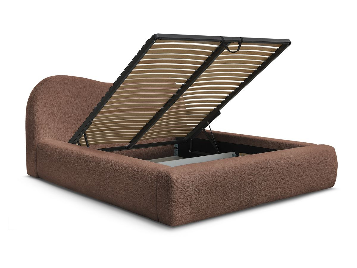 Lit coffre ORLANE tissu bouclette