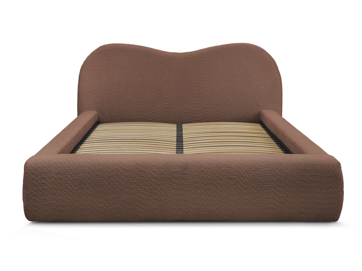 Lit coffre ORLANE tissu bouclette