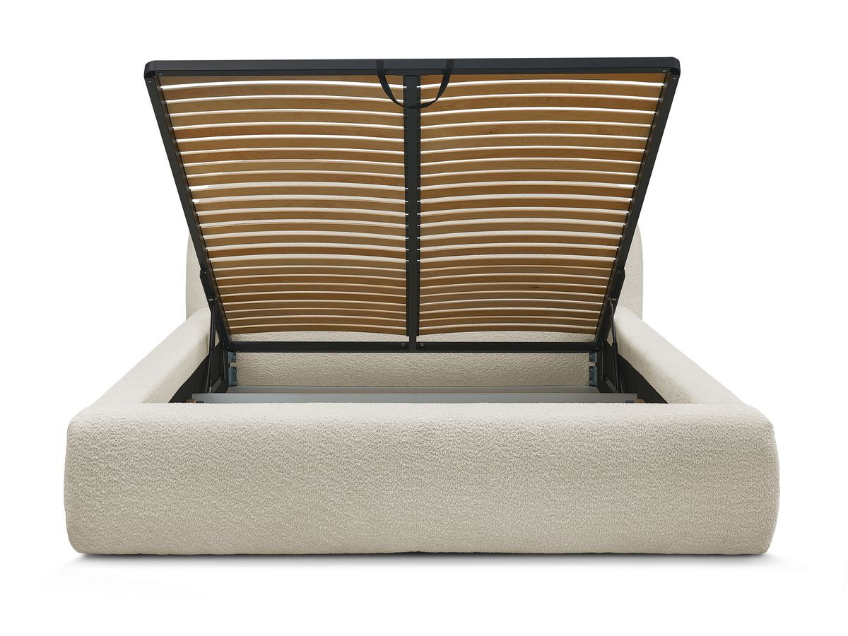 Lit coffre ORLANE tissu bouclette