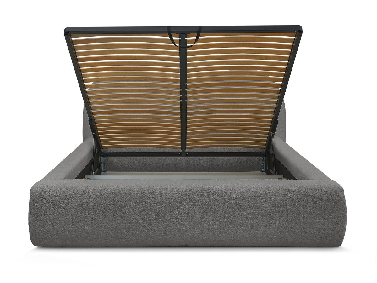 Lit coffre ORLANE tissu bouclette