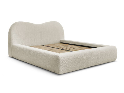 Lit coffre ORLANE tissu bouclette