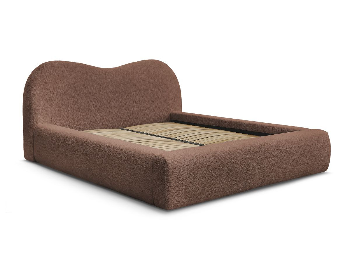 Lit coffre ORLANE tissu bouclette