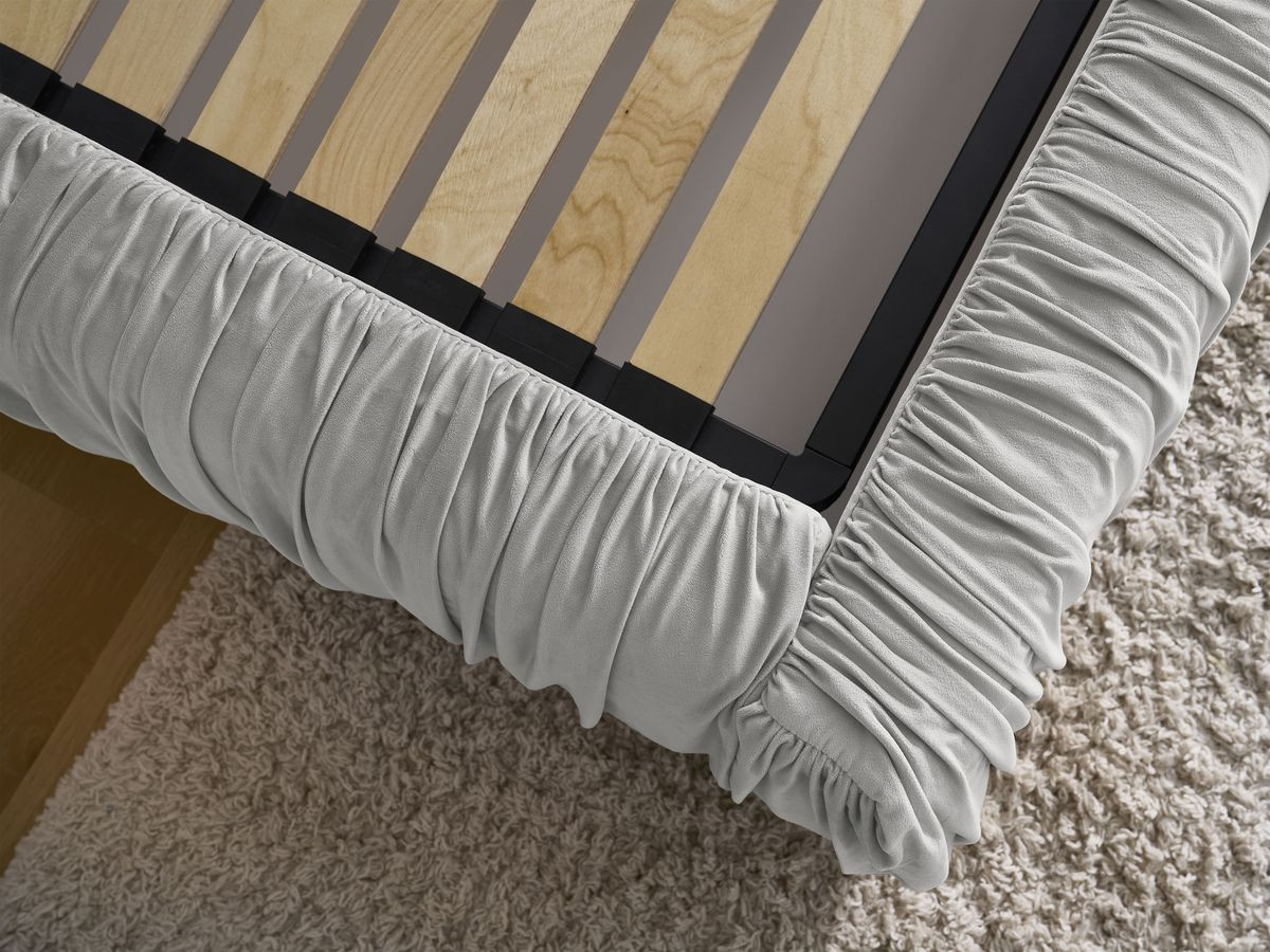 Canapé d'angle fixe EVEREST tissu chiné - Orange - Angle droit - 10 coussins
