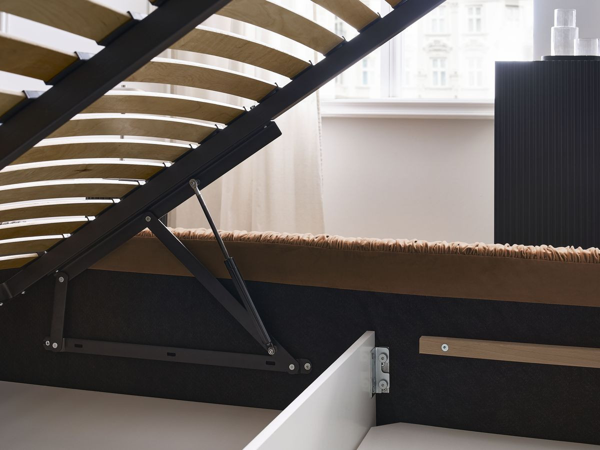 Canapé d'angle fixe EVEREST tissu chiné - Orange - Angle droit - 10 coussins