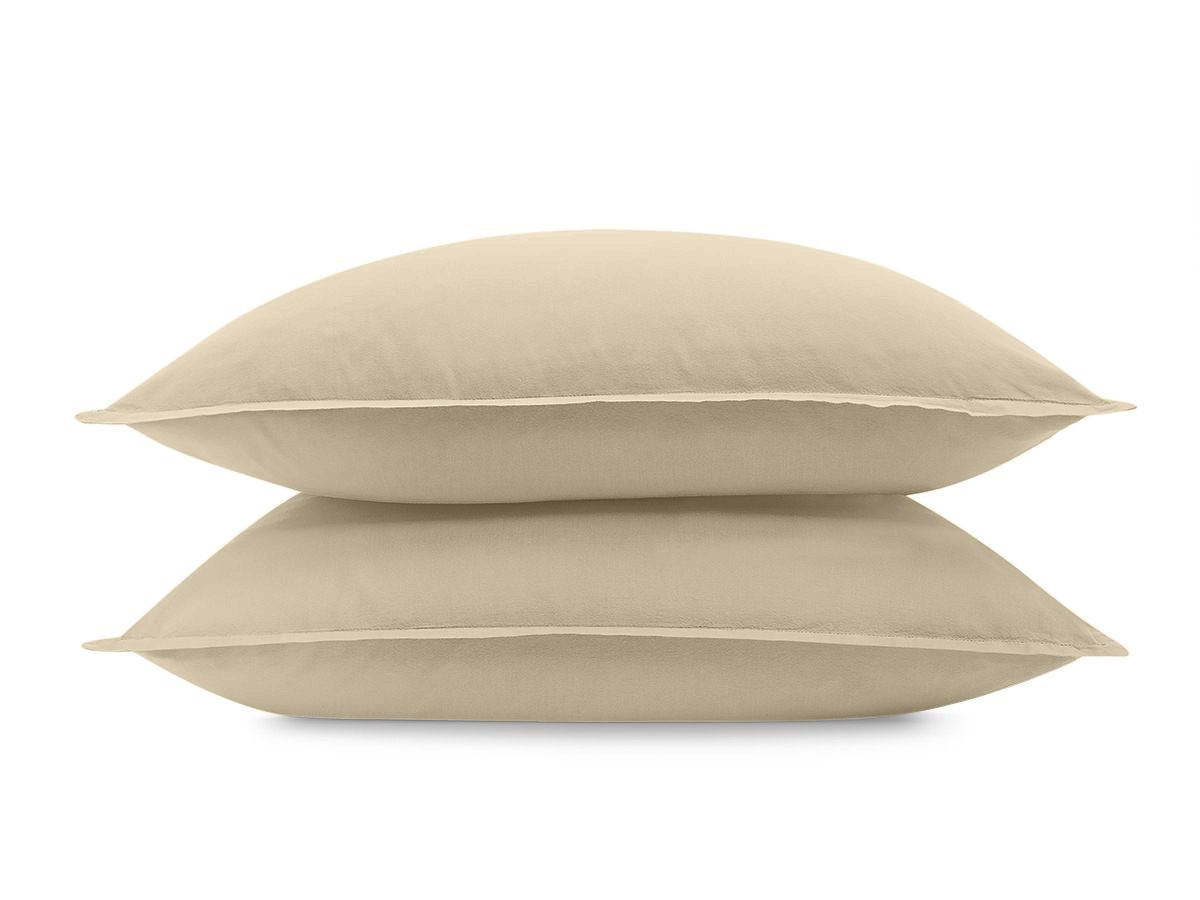 Parure de lit adulte en Percale de coton HERA avec une housse de couette, taies d'oreiller beige — vue 4