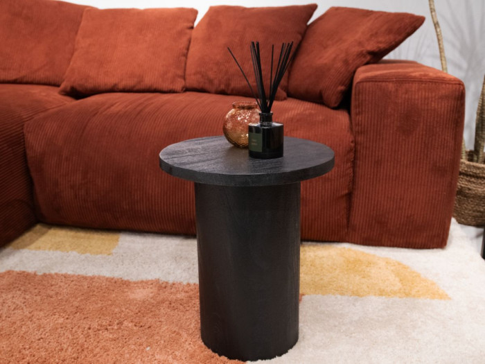 Table basse D.40 cm GIGI bois massif de manguier noir