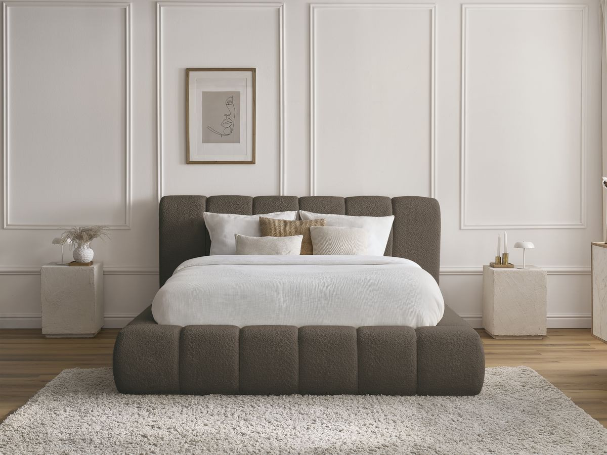 Lit coffre DENALI bouclette marron — vue 4