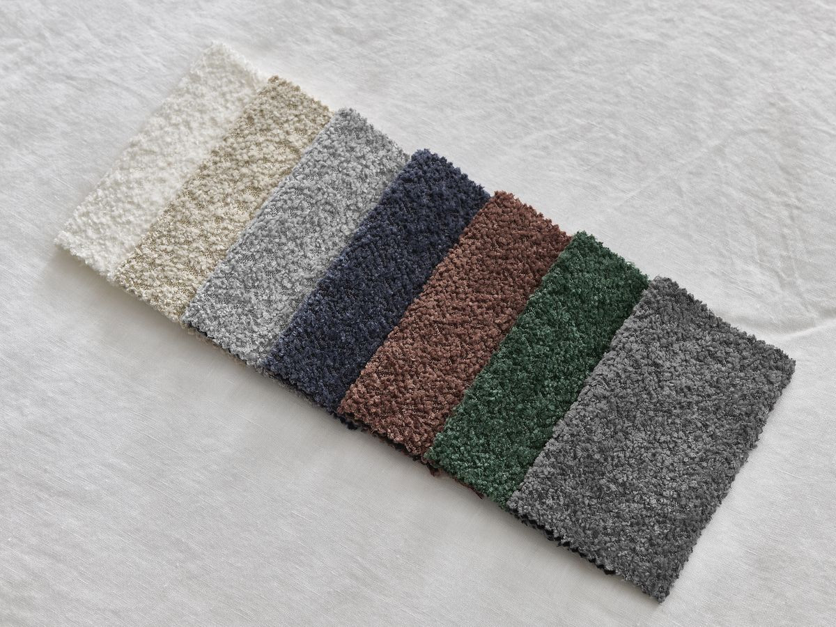 Canapé d'angle fixe EVEREST tissu chiné - Orange - Angle droit - 10 coussins