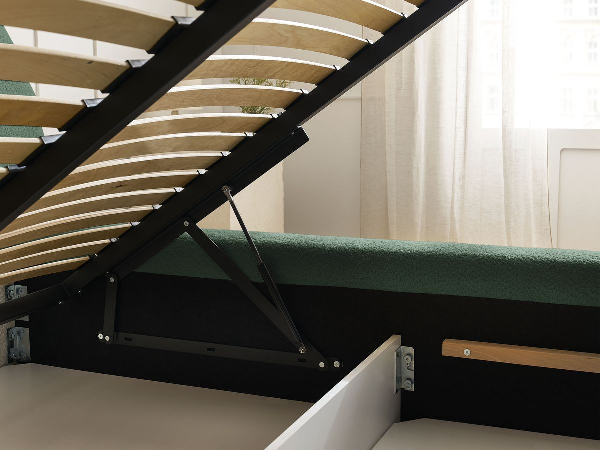 Canapé d'angle fixe EVEREST tissu chiné - Orange - Angle droit - 10 coussins