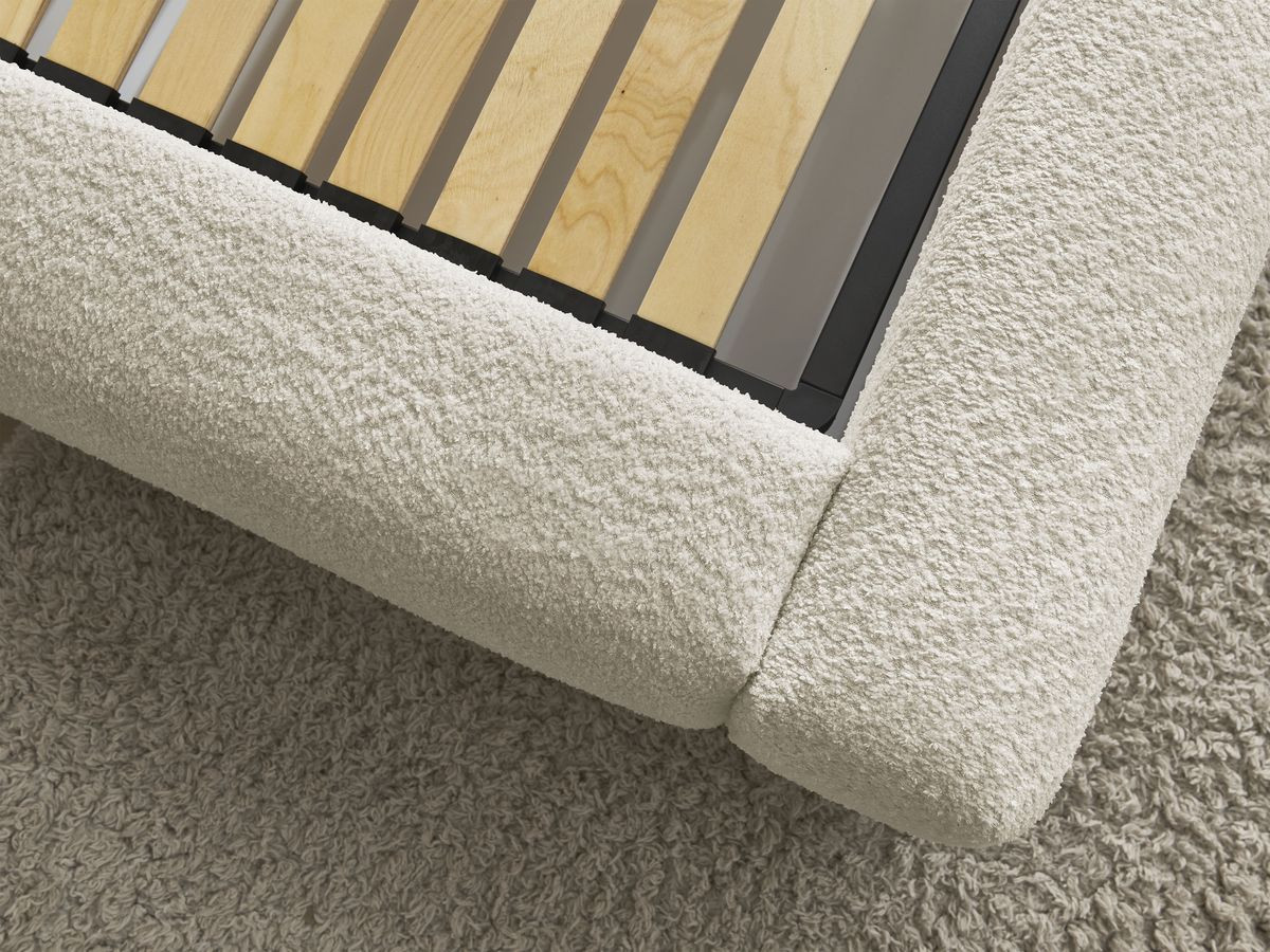 Lit coffre ORLANE tissu bouclette