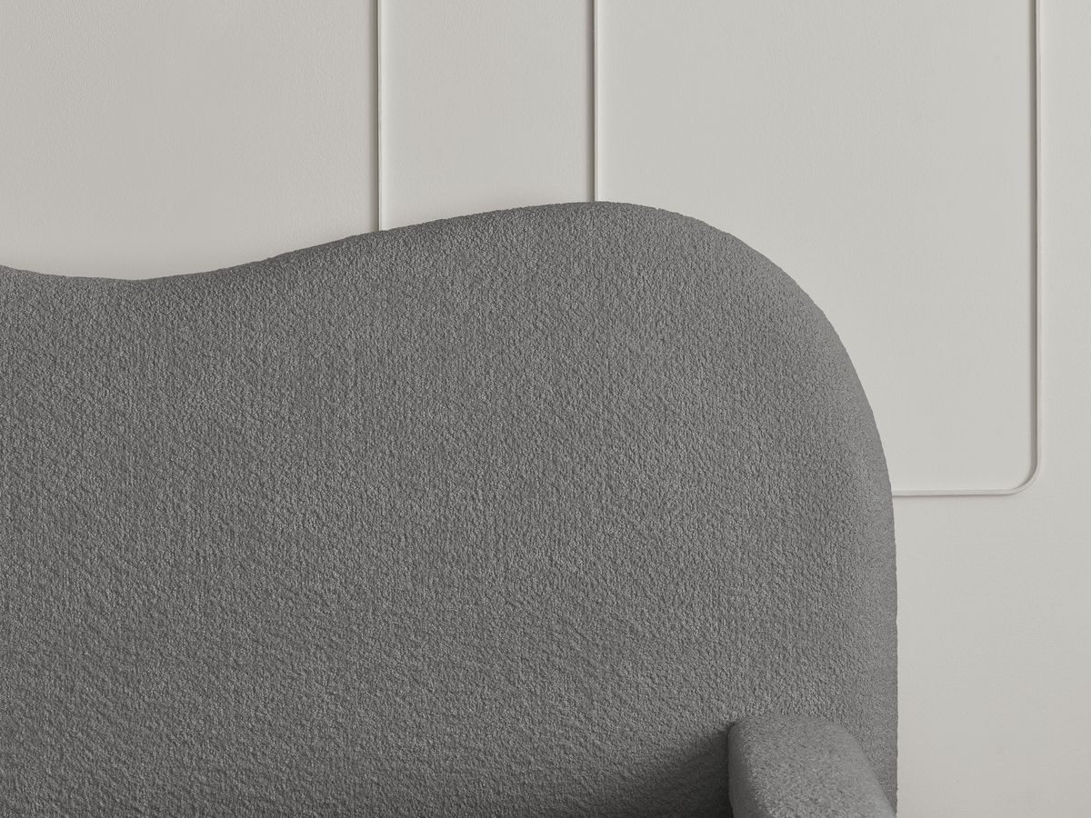 Lit coffre ORLANE tissu bouclette