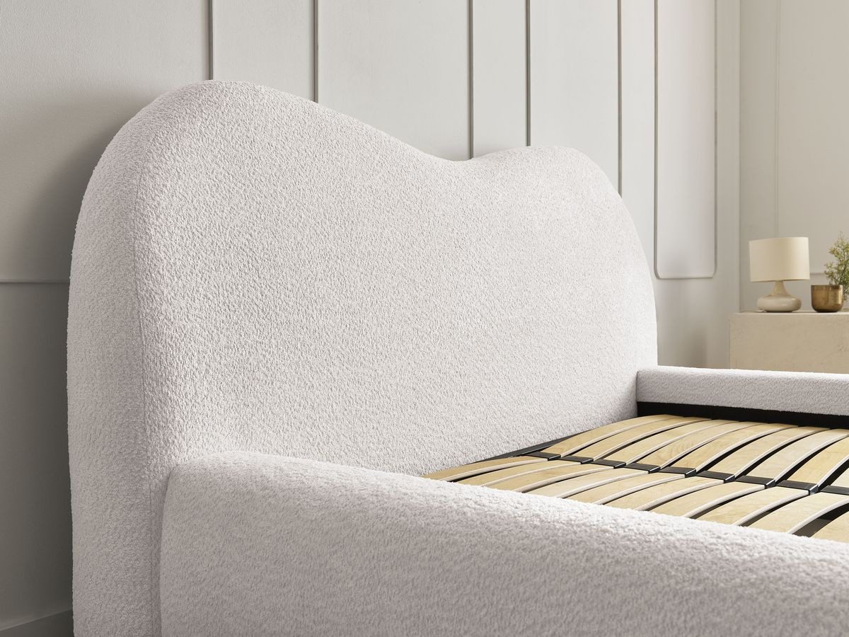 Lit coffre ORLANE bouclette blanc — vue 5