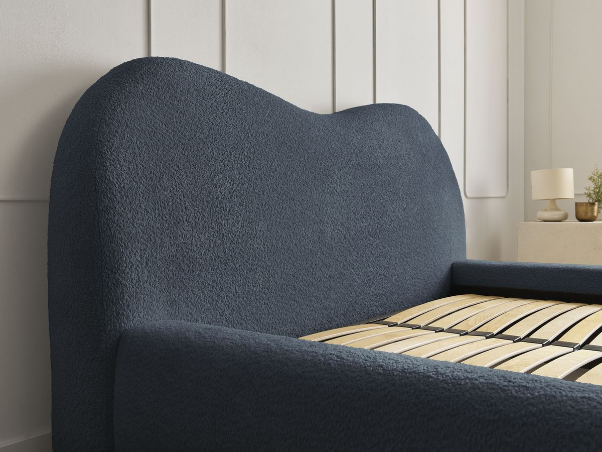 Lit coffre ORLANE bouclette bleu foncé — vue 5