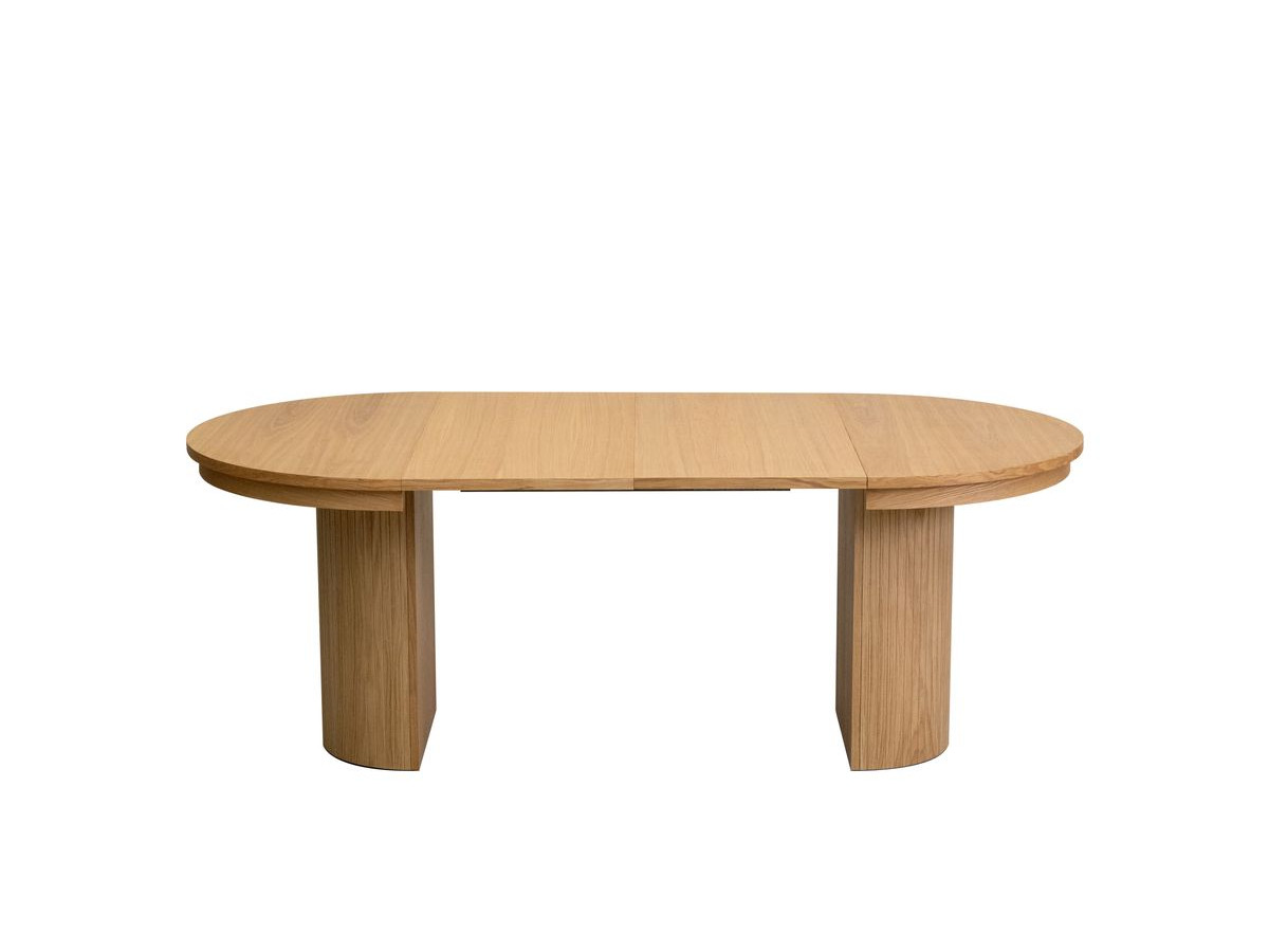 PRADO set met uitschuifbare eettafel 110 tot 210 cm + 4 BASTIDE stoelen in massief eiken fineer