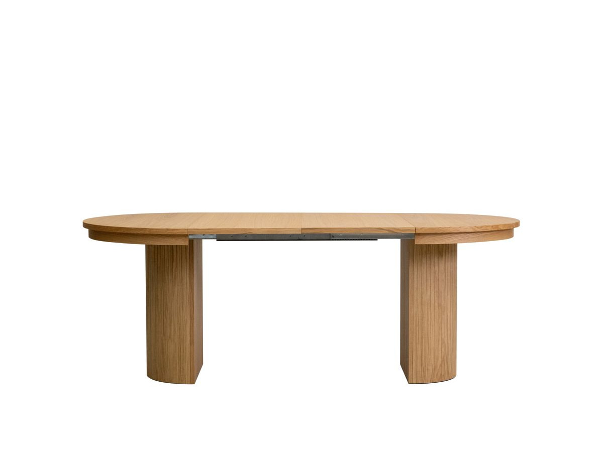 PRADO set met uitschuifbare eettafel 110 tot 210 cm + 4 BASTIDE stoelen in massief eiken fineer