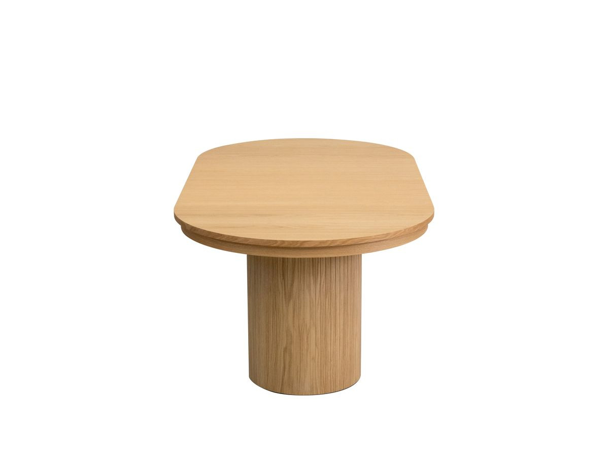 PRADO set met uitschuifbare eettafel 110 tot 210 cm + 4 BASTIDE stoelen in massief eiken fineer