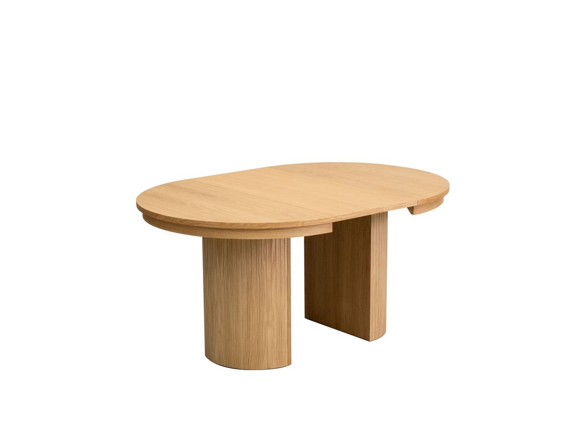 PRADO set met uitschuifbare eettafel 110 tot 210 cm + 4 BASTIDE stoelen in massief eiken fineer