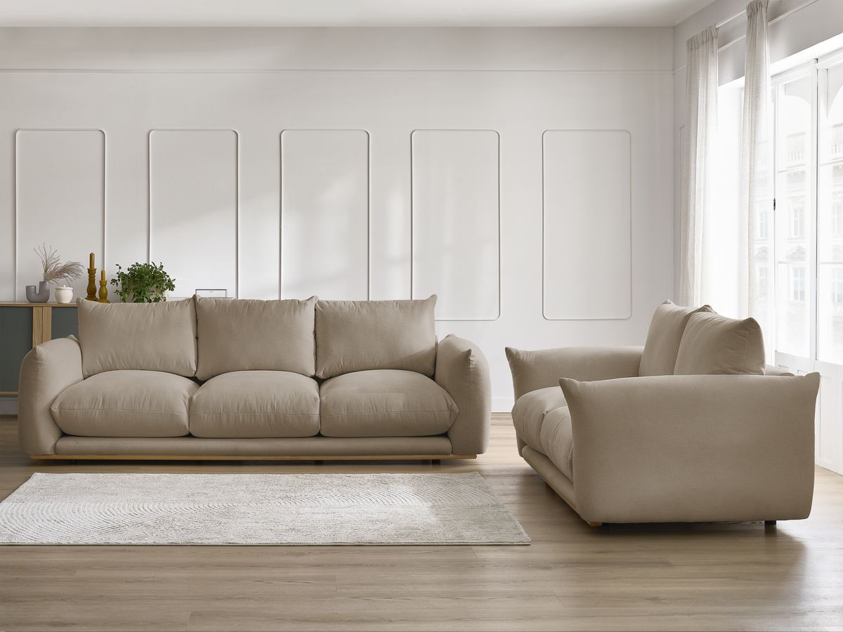 Ensemble canapé droit 3 + 2 places ERNEST taupe — vue 5