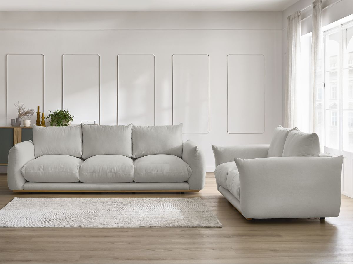 Ensemble canapé droit 3 + 2 places ERNEST gris clair — vue 5