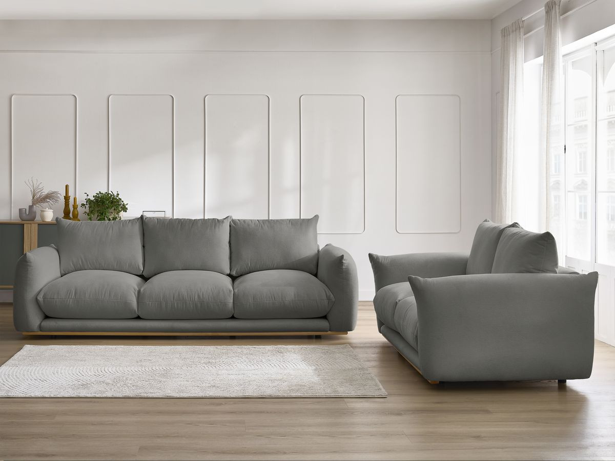 Ensemble canapé droit 3 + 2 places ERNEST gris foncé — vue 5