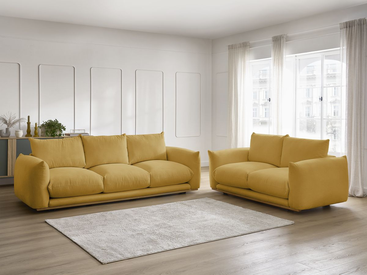 Ensemble canapé droit 3 + 2 places ERNEST jaune — vue 5