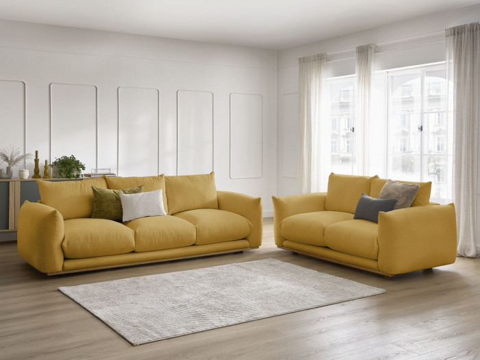 Ensemble canapé droit fixe 3 + 2 places ERNEST