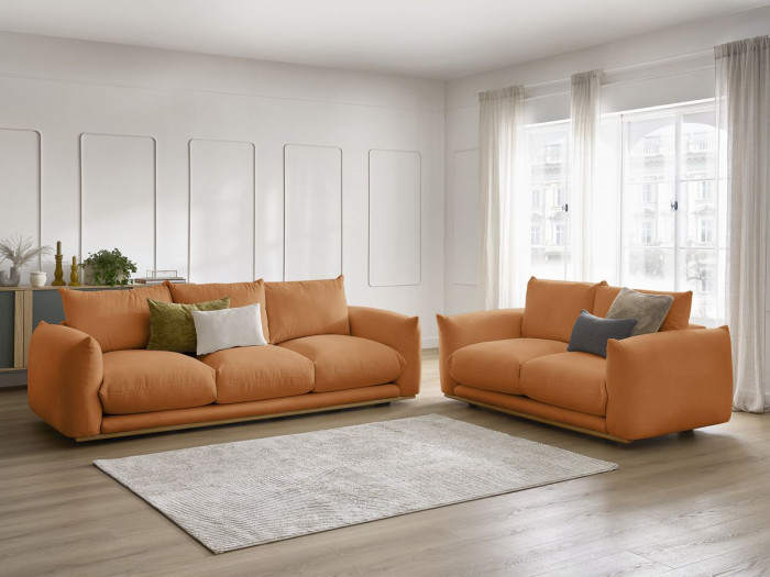 Ensemble canapé droit fixe 3 + 2 places ERNEST