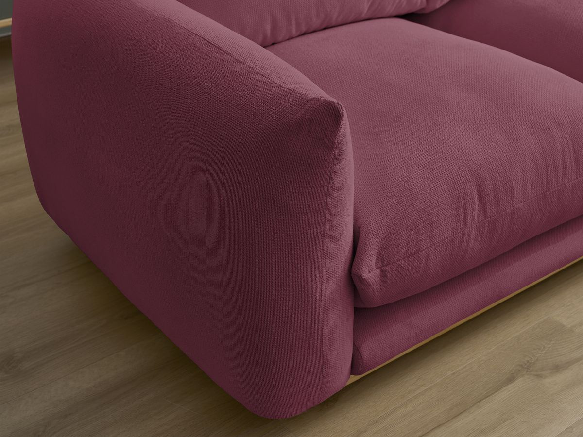 Canapé d'angle fixe EVEREST tissu chiné - Orange - Angle droit - 10 coussins