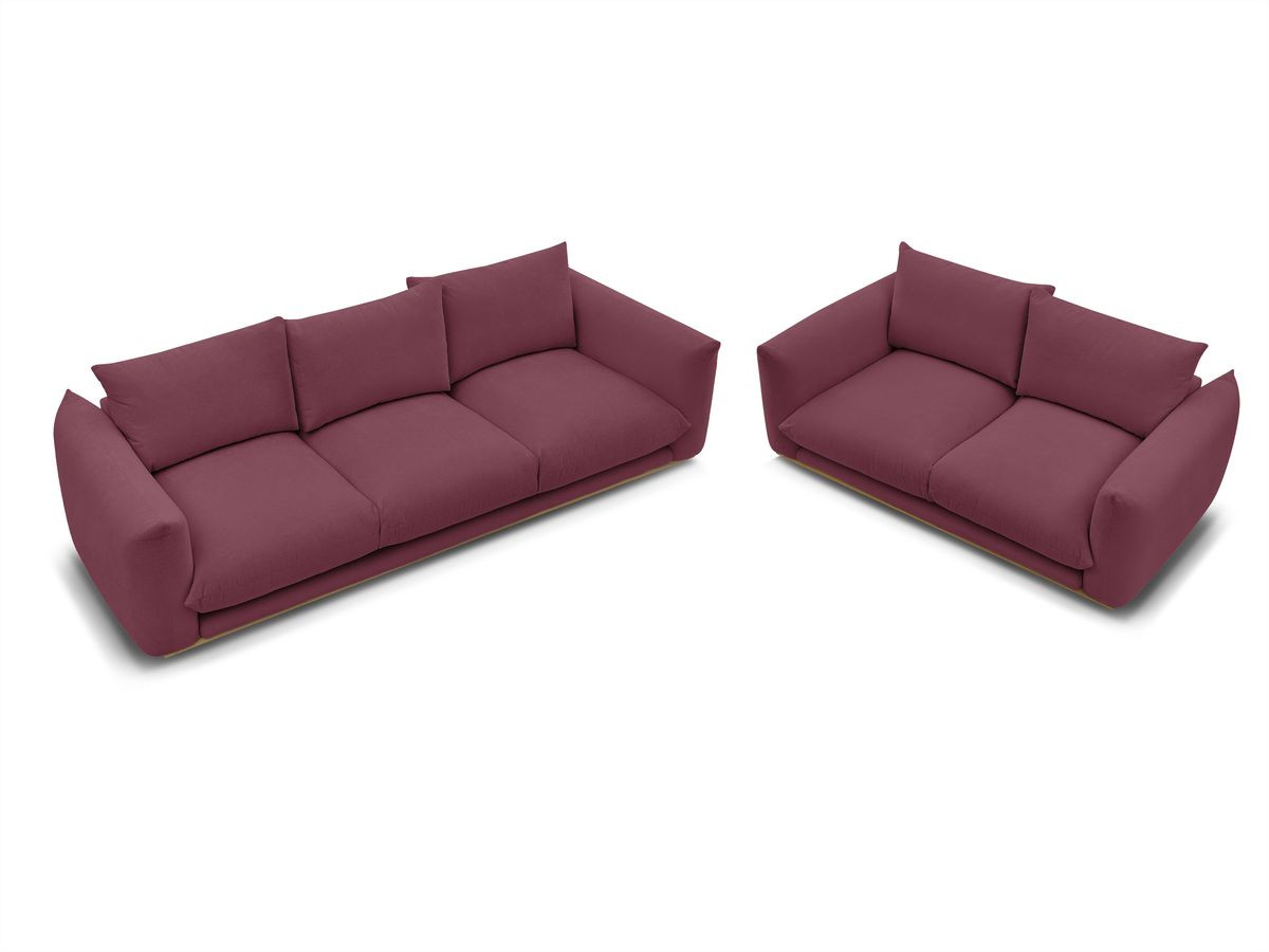 Canapé d'angle fixe EVEREST tissu chiné - Orange - Angle droit - 10 coussins