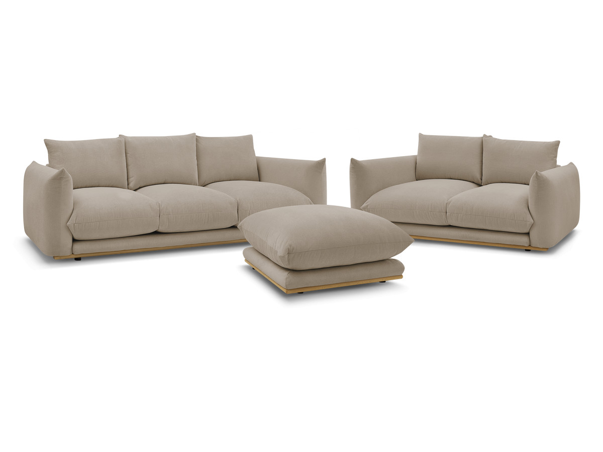 Ensemble canapé droit fixe 3+2 places + pouf ERNEST