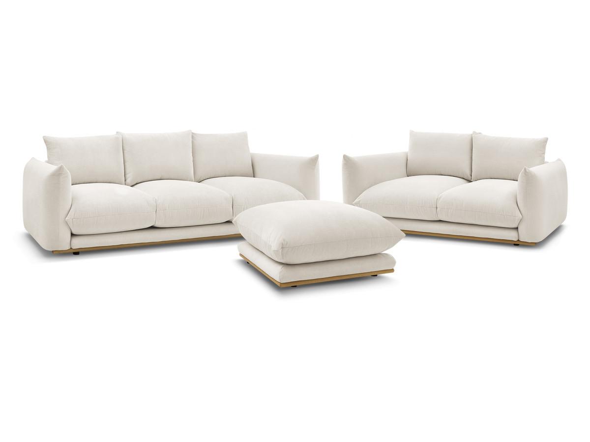 Ensemble canapé droit fixe 3+2 places + pouf ERNEST