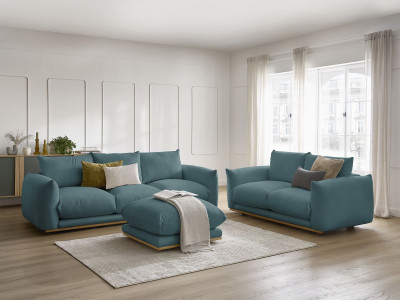 Ensemble canapé droit fixe 3+2 places ERNEST avec pouf