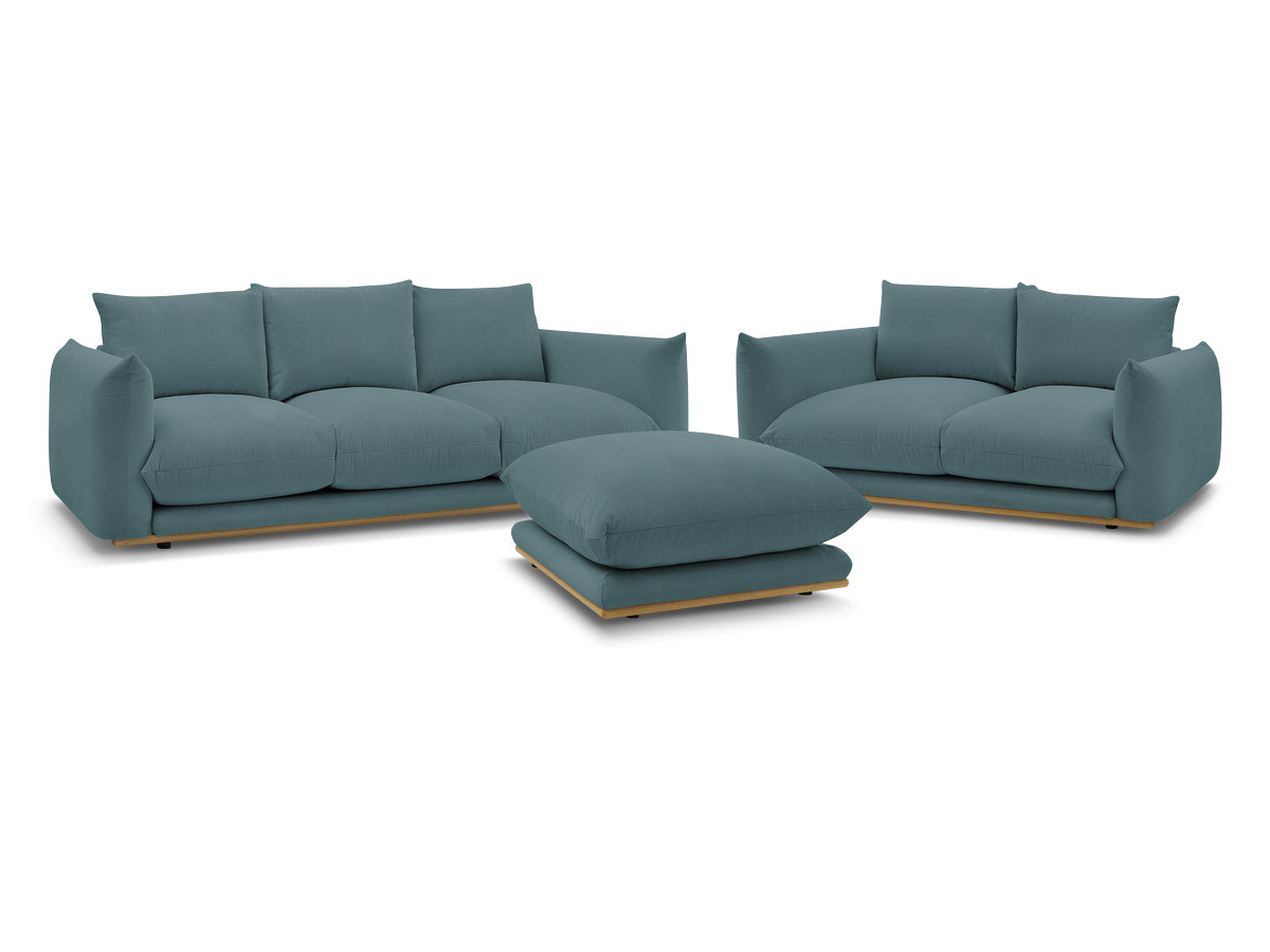 Ensemble canapé droit fixe 3+2 places + pouf ERNEST
