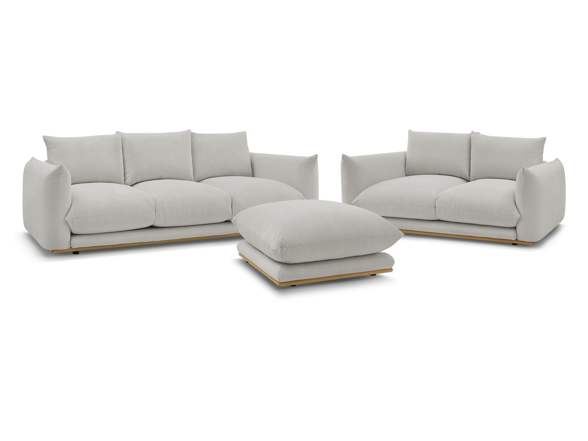 Ensemble canapé droit fixe 3+2 places + pouf ERNEST