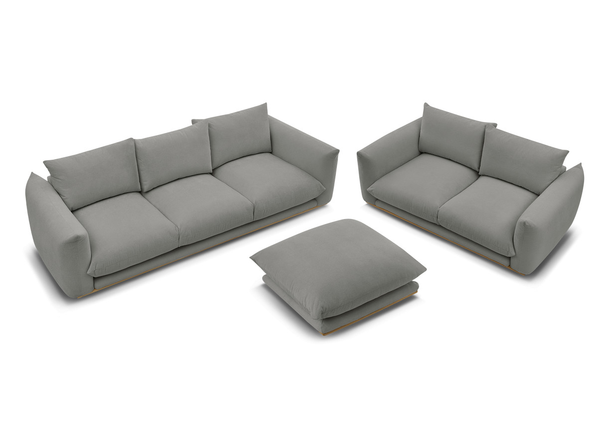 Canapé d'angle fixe EVEREST tissu chiné - Orange - Angle droit - 10 coussins