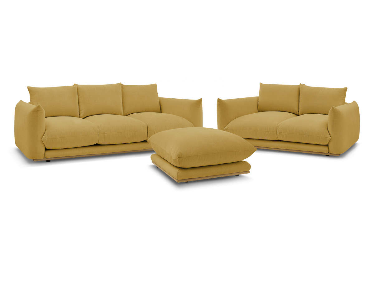 Ensemble canapé droit fixe 3+2 places + pouf ERNEST