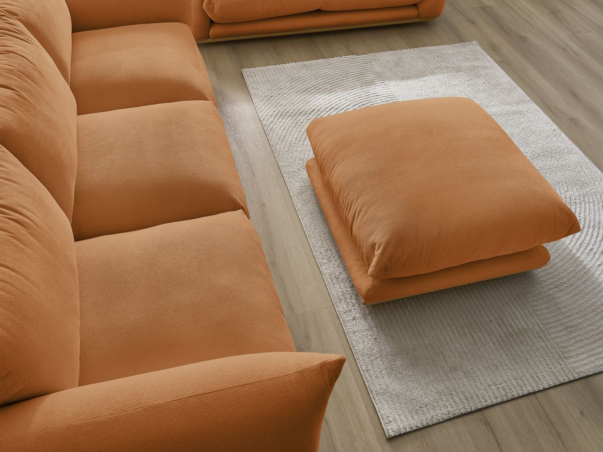 Ensemble canapé droit fixe 3+2 places ERNEST avec pouf