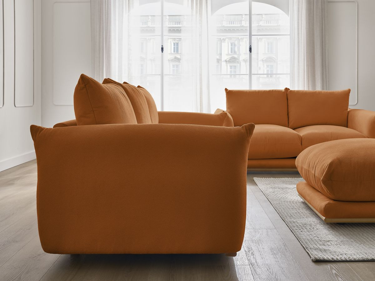Ensemble canapé droit fixe 3+2 places ERNEST avec pouf