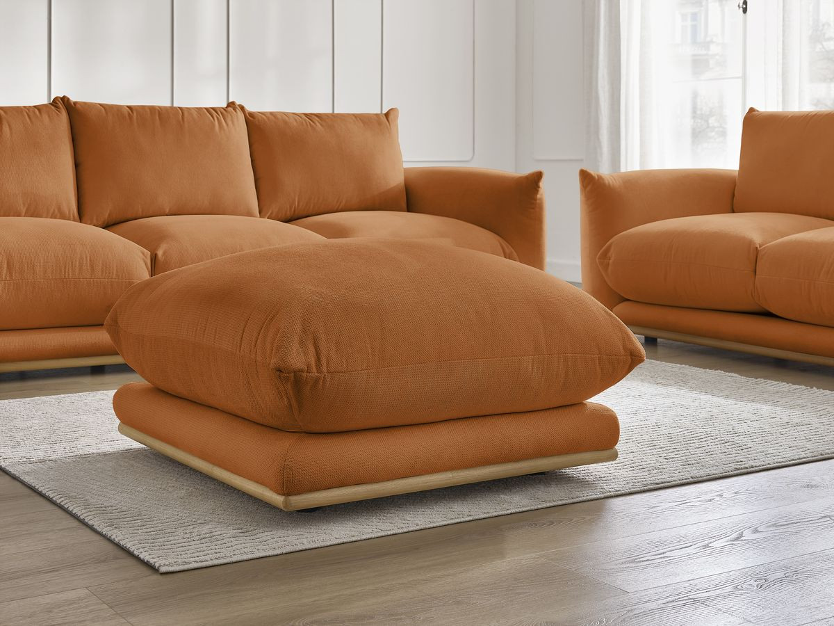 Ensemble canapé droit fixe 3+2 places ERNEST avec pouf