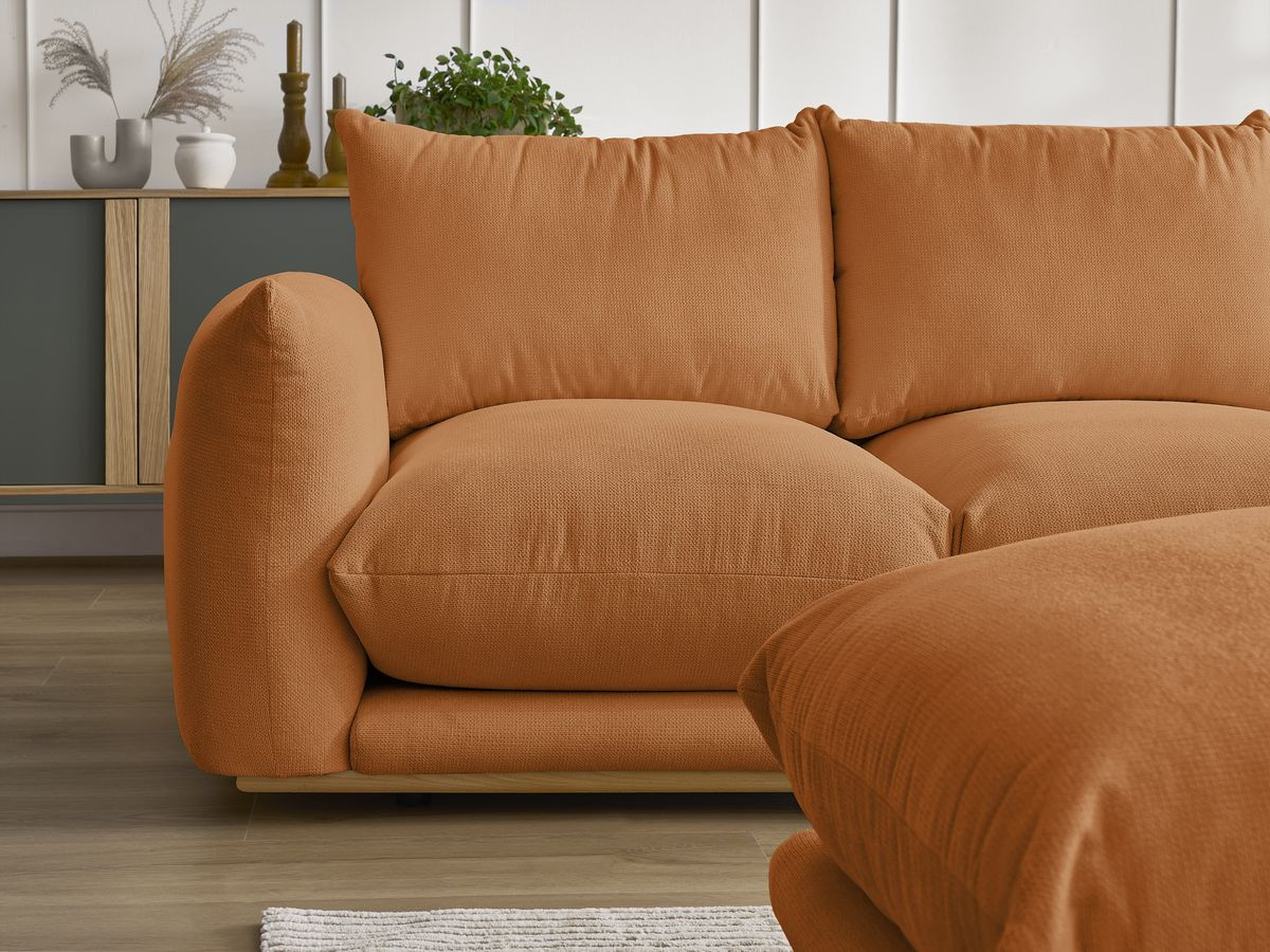 Ensemble canapé droit fixe 3+2 places ERNEST avec pouf
